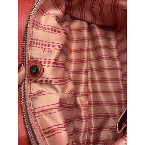 Coach Penelope 13160 Satchel In Red Pebbled Leather Shoulder Bag - Picture 4 of 11